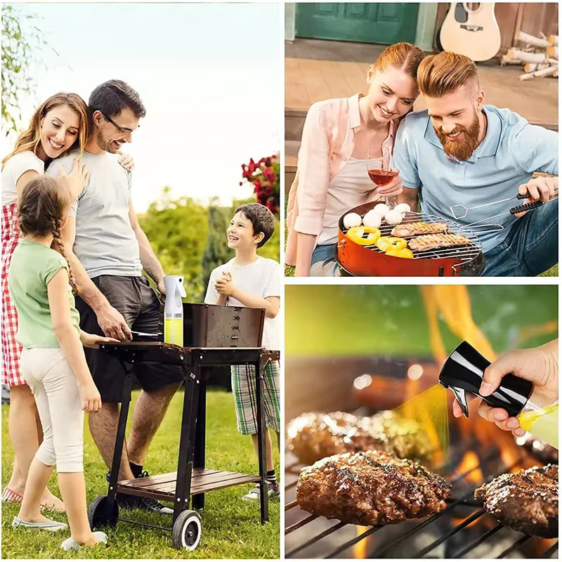 HOCOSHINE Ölsprühflasche in Schwarz und Transparent mit 200 ml Fassungsvermögen für Küche, Grillen und Camping - Bild 5