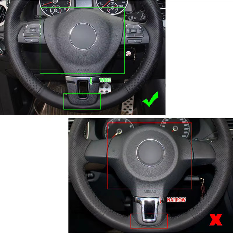 FOXSN Lenkrad Panel Abdeckung in Carbonfaser Textur für VW Golf MK6, Passat B7, CC, Jetta, Tiguan und Caddy, Farbe: Schwarz - Bild 3