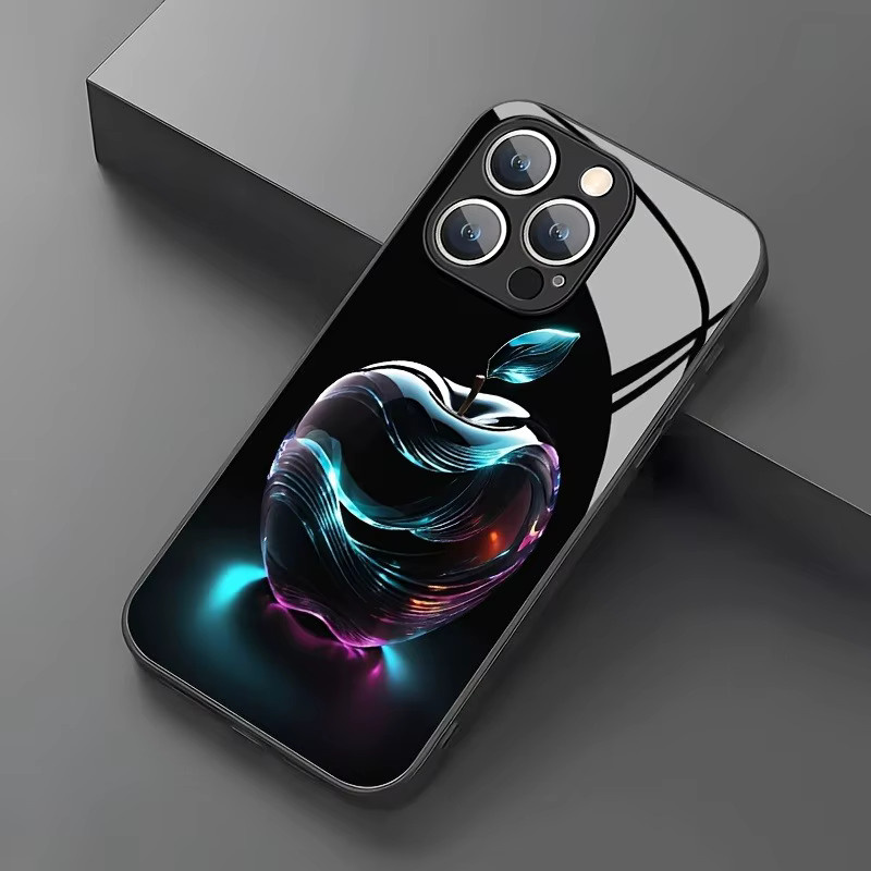 Handyhülle mit blauem Kristallmuster aus gehärtetem Glas für Apple iPhone 11 bis iPhone 17 Pro Max und weitere Modelle - Bild 4