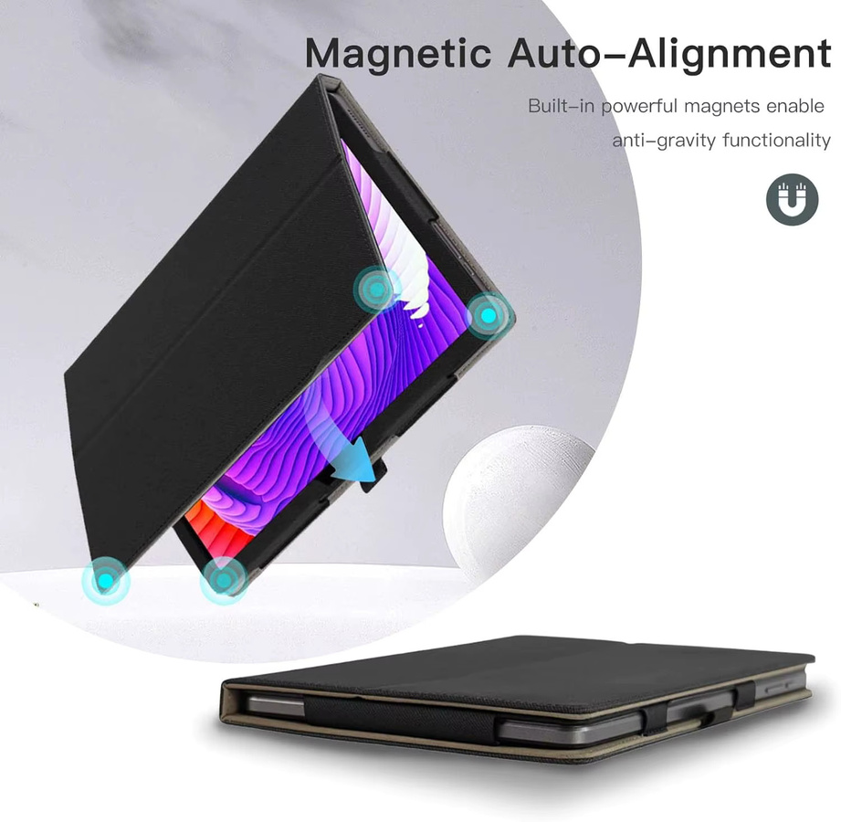 Teclast T70 Magnetabdeckung Schutzhülle aus PU-Leder in Schwarz mit Handschlaufe und Multi-Blickwinkel Ständerfunktion - Bild 4