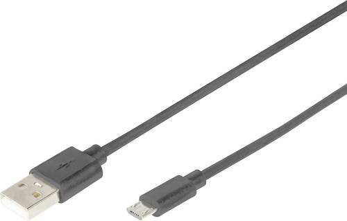 Digitus USB 2.0 Anschlusskabel USB-A auf Micro-USB in Schwarz, Länge: 1,80 m - Bild 1