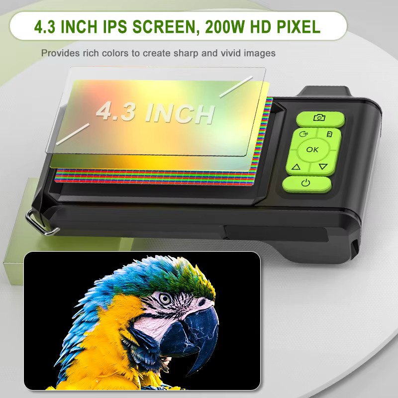Endoskop Video USB Kamera mit 4,3 Zoll IPS Bildschirm, HD1080P Auflösung, 5,0 MP Autofokus und Single Dual Triple Objektiv in Schwarz - Bild 2