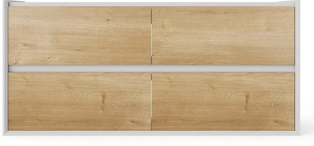 Waschbeckenunterschrank Lannick von Vente-unique in Naturfarben Hell und Weiß, Breite: 120 cm, Tiefe: 55 cm, Höhe: 45,6 cm - Bild 1