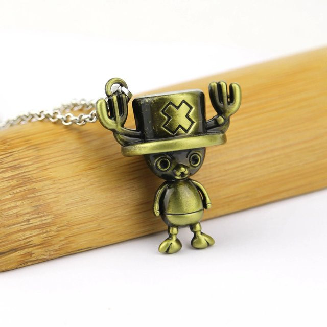 Benicetees Halskette Luffy Strohhut und Hundemarke Anhänger, Edelstahl, Gold, Herren - Bild 1