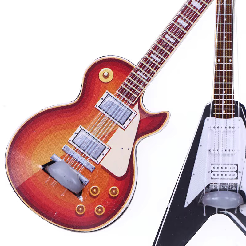 Gitarre Bass Ornament, Miniatur-Musikinstrument, Puppenhaus Spielzeug - Bild 5