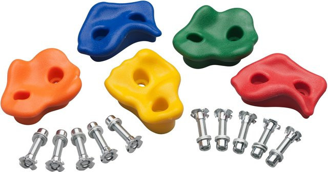 SwingKing Klettersteine mittel bunt 2 Löcher 5-teiliges Set - Bild 1