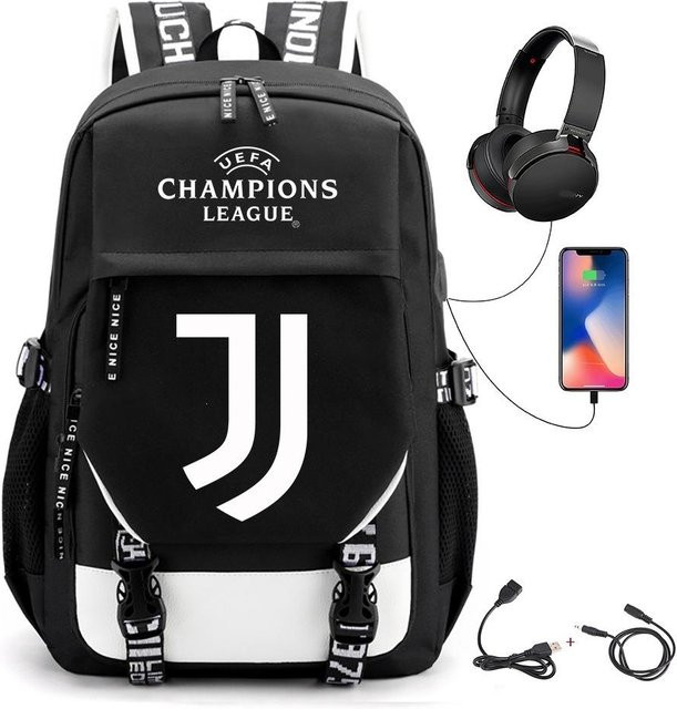 3-teiliges Schulrucksack-Set in Schwarz aus Oxford-Stoff mit großem Fassungsvermögen inklusive Federmäppchen und Schultergurt - Bild 1
