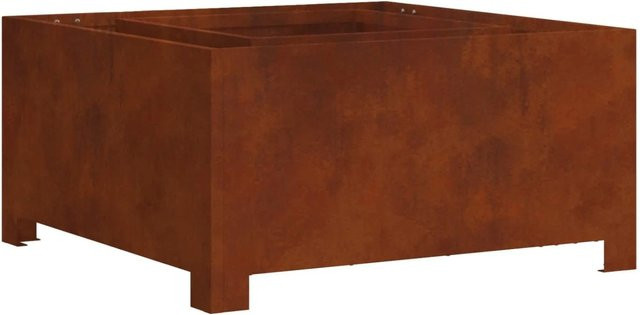 vidaXL Feuerstelle aus wetterfestem Stahl in Braun, B/T/H: 80 x 80 x 40 cm - Bild 1