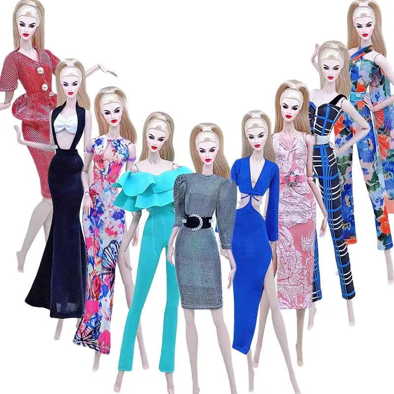 Barbie Puppen Zubehör, Cheongsam Kleid Overall Mantel Rock, Bunt / Mehrfarbig - Bild 4