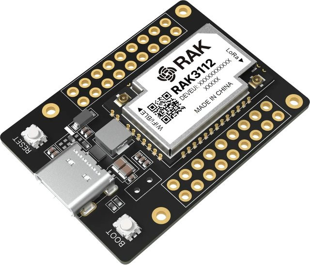 RAK3112 Breakout Board Evaluierungsboard mit ESP32-S3 und SX1262 für LoRa, WLAN und BLE zum IoT-Prototyping in Schwarz - Bild 1