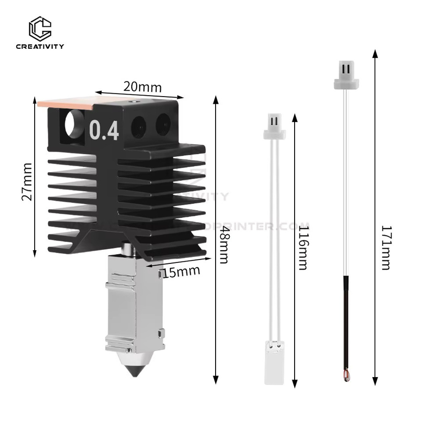 Snapmaker U1 Hotend-Kit mit 0,4mm Düse, 24V 48W Keramikblock-Heizeinheit für präzise FDM-3D-Drucke - Bild 4