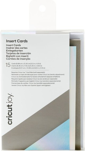 Cricut Joy Insert Cards mit Einleger und Umschlägen, Grau/Silber Holografisch, B: 8,89 cm, H: 12,45 cm - Bild 1