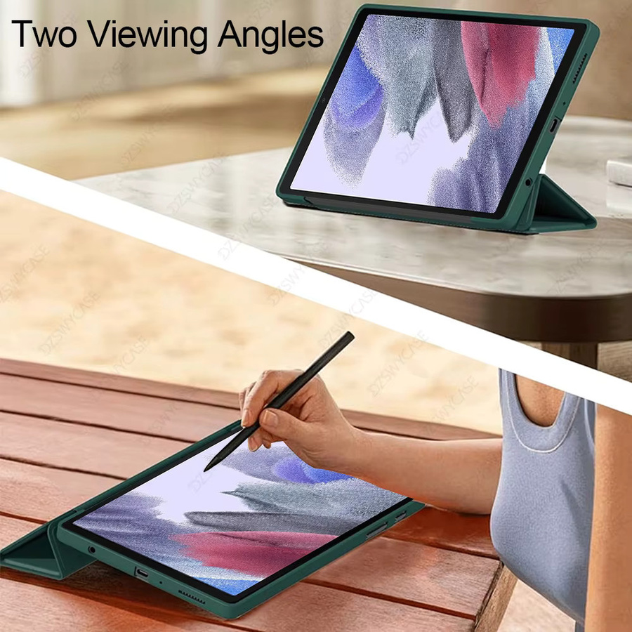 DZSWYCASE Schutzhülle für Samsung Galaxy Tab A7 Lite 8,7 Zoll 2021 mit dreifach faltbarer Standfunktion und weicher TPU-Rückseite, Schwarz oder Grün - Bild 4