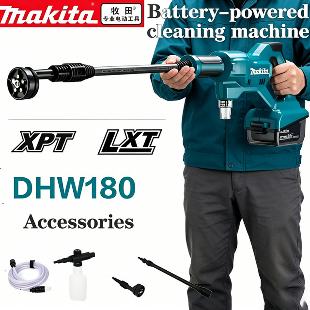 Makita DHW180 Akku-Hochdruckreiniger 18V in Petrol mit tragbarer Autowaschpistole - Bild 1