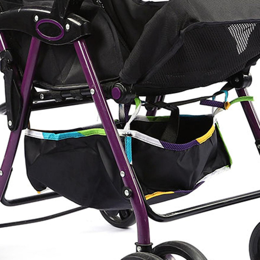TOMTOP JMS Aufbewahrungskorb für Kinderwagen und Buggy aus 600D Oxford-Gewebe, Schwarz - Bild 5
