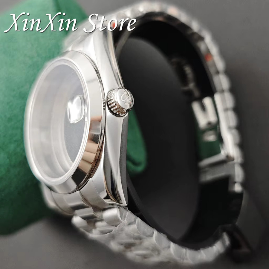 XINGHAN Uhrengehäuse, Edelstahl, Schwarz, Kristall, 36mm/40mm - Bild 2
