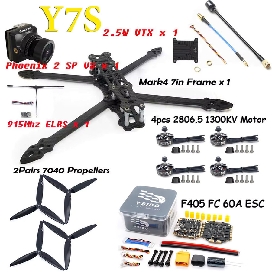 YSIDO MARK4 7-Zoll Rahmen-Kit, FPV RC Drohne, Set / Bundle - Bild 3