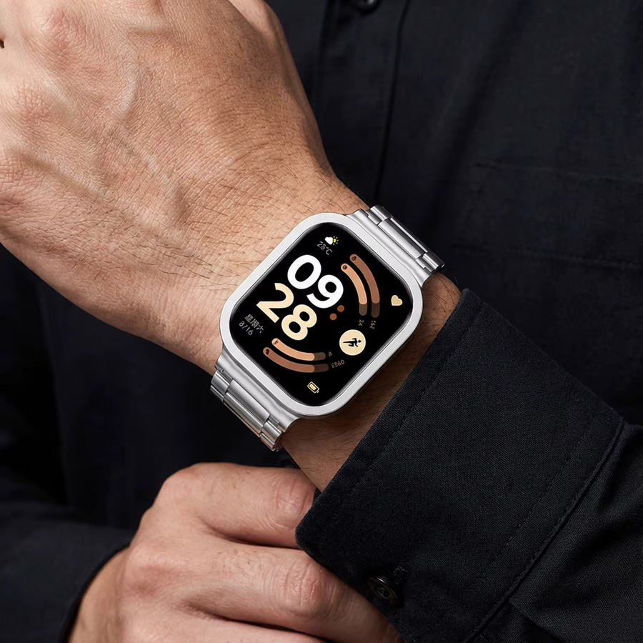 OAKCHARM Ohrschutzschale mit Metallrahmen für Redmi Watch 6, Silber - Bild 4