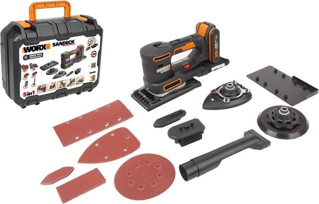 Worx 20 V Akku-Multifunktionsschleifer WX820 mit 2 Ah Akku in Orange - Bild 1