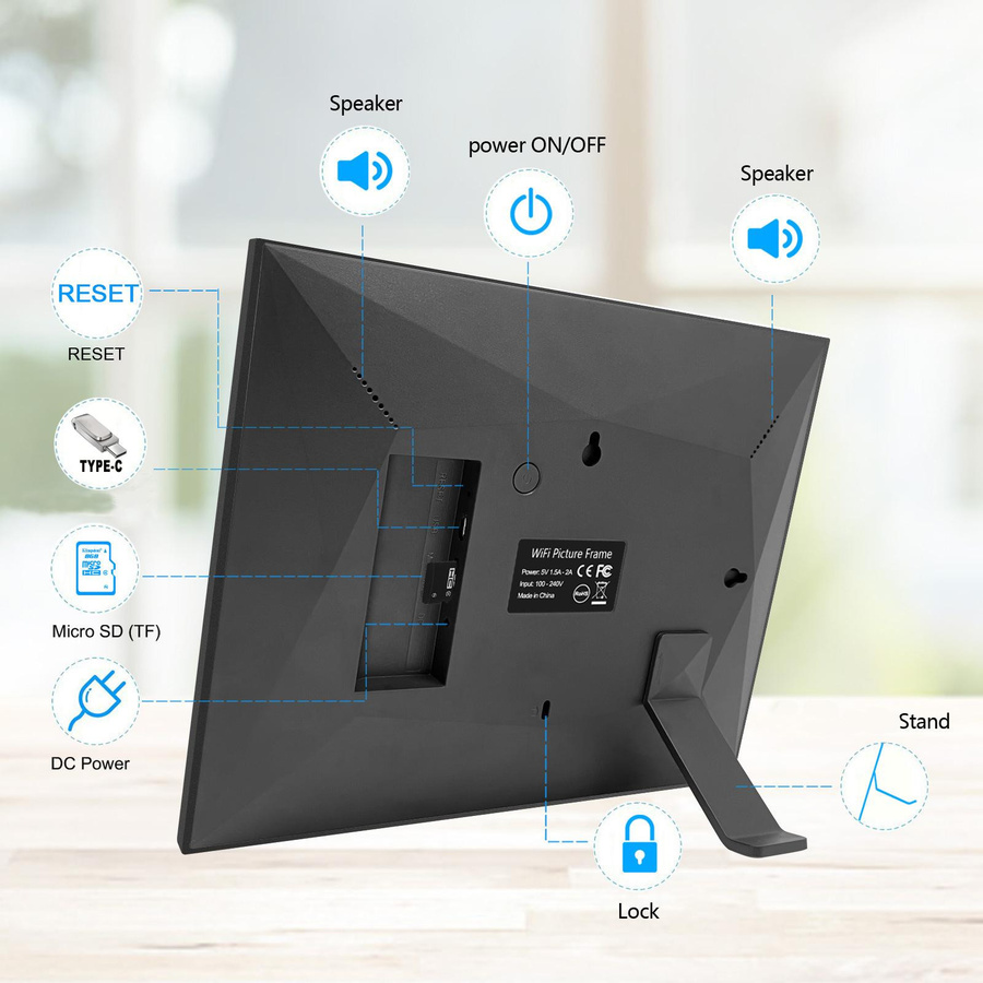 WiFi Frameo Digitaler Bilderrahmen 10,1 Zoll mit 1280x800 IPS HD Touchscreen und 32GB/64GB Speicher - Bild 5
