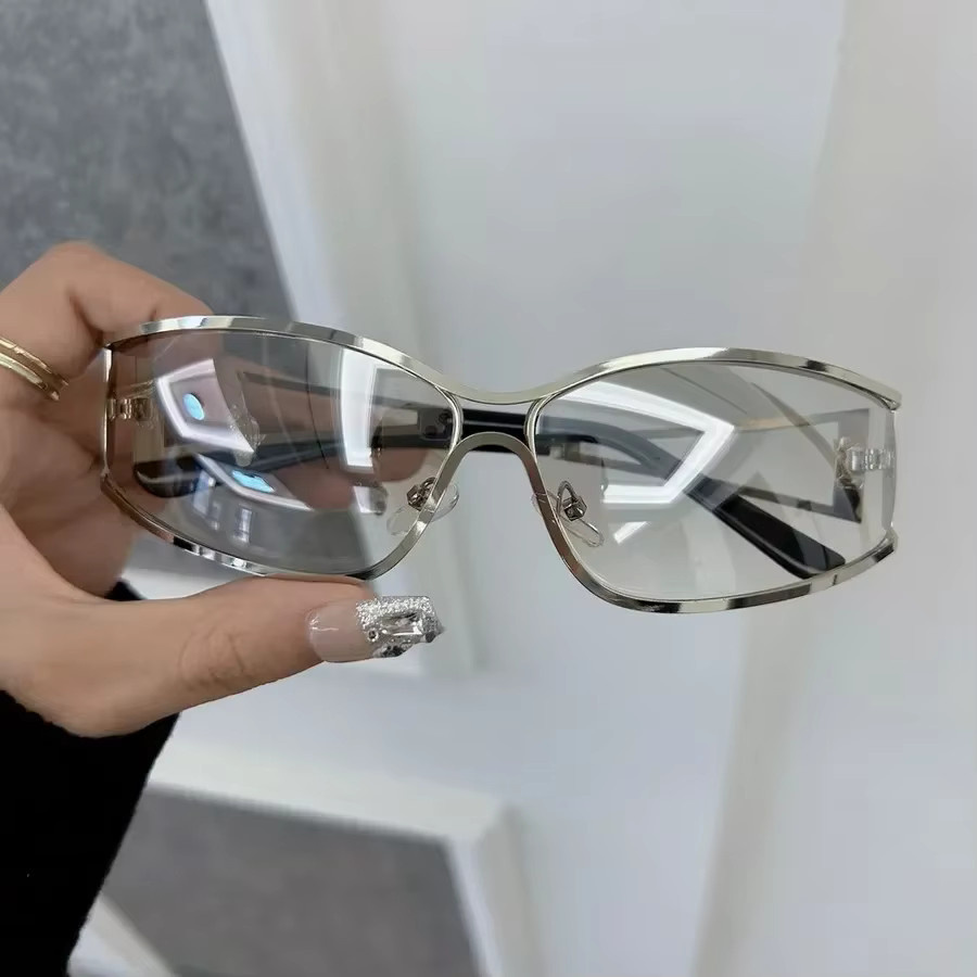 AKLFHNC Sonnenbrille, Metall, Vollrand, rechteckig, Multicolor, Unisex - Bild 2