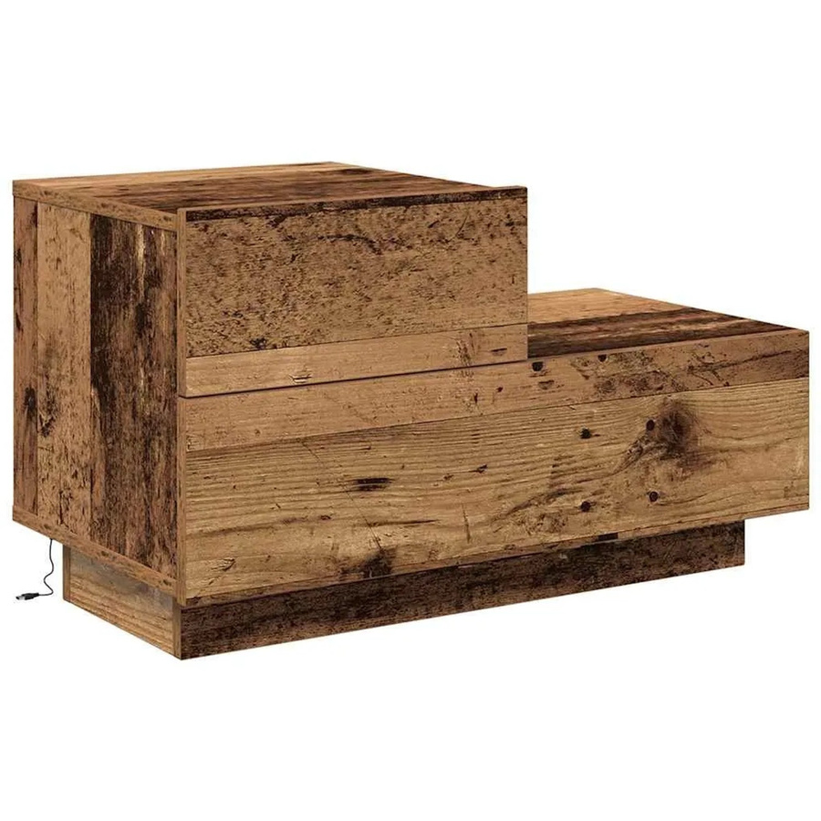 vidaXL Nachttisch aus Holzwerkstoff in Braun mit integrierter Beleuchtung, B/T/H: 70 x 36 x 40,5 cm - Bild 2