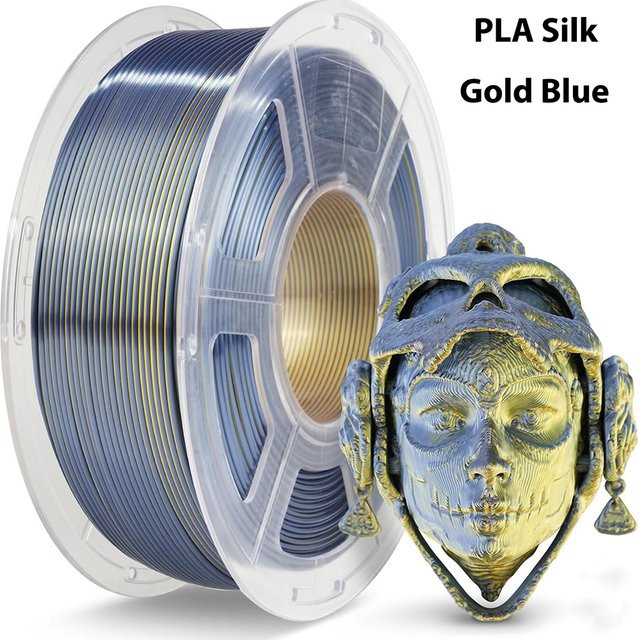 3D Maliang PLA Seidenfilament für FDM 3D-Drucker, 1,75mm, Gold und Blau - Bild 1