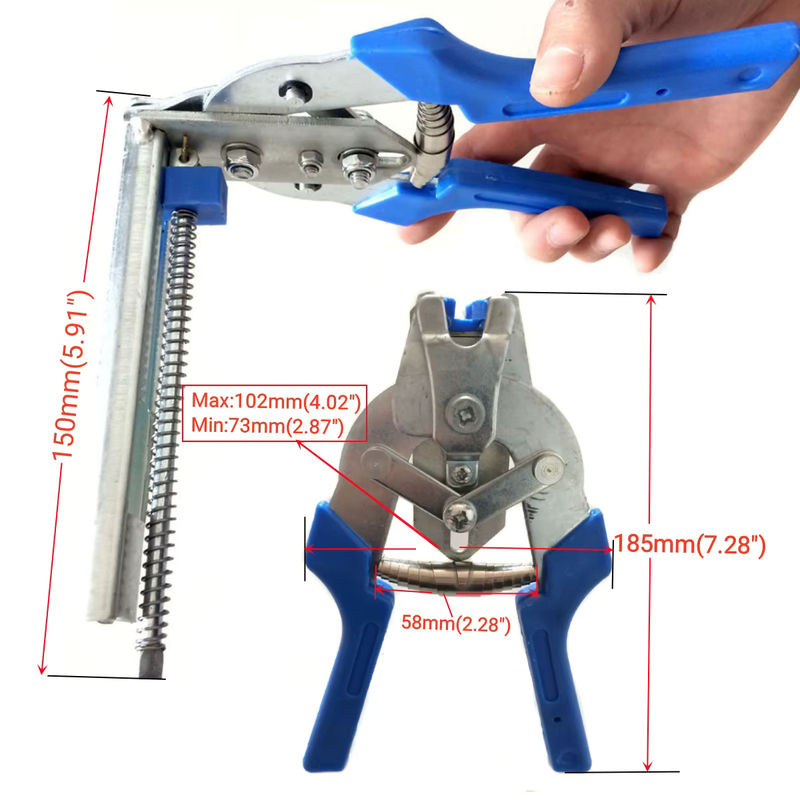 FNICEL Hog Ring Zange mit 600 M Clips Heftklammern aus Edelstahl in Blau - Bild 2