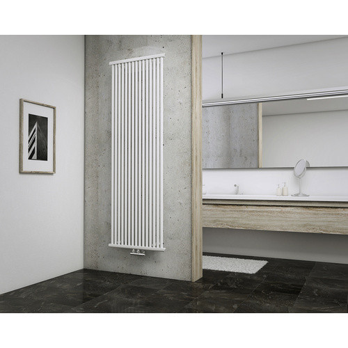 Schulte Design-Heizkörper Kiel in Alpinweiß mit Mittenanschluss, B/T/H: 60 x 9,7 x 180 cm, 1232 W - Bild 3