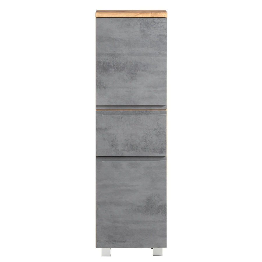 Held Möbel Midischrank Ancona in Betongrau-Wotaneiche, B/T/H: 40 x 35 x 130 cm - Bild 2