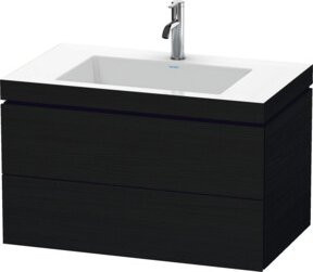 Duravit Waschtischunterschrank L-Cube c-bonded mit 2 Schubkästen, Farbe: Schwarz, B: 80 cm, T: 48 cm, H: 50 cm - Bild 1