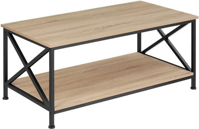tectake Pittsburgh Couchtisch Industrial Style aus Holz und Stahl in Eiche Sonoma, B/T/H: 100 x 55 x 45,5 cm - Bild 2