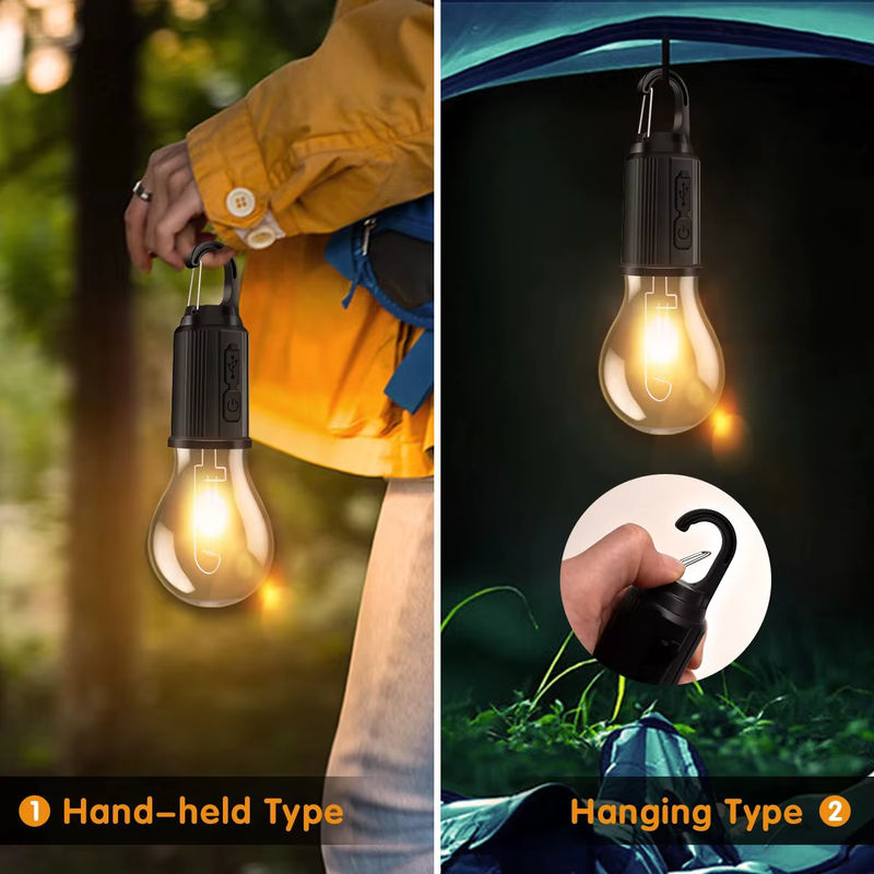 NEWBIRTH LED-Campingleuchte im Vintage-Design, USB wiederaufladbare Laterne mit Haken, dimmbar, warmweiß, für Outdoor-Camping und Wandern - Bild 5