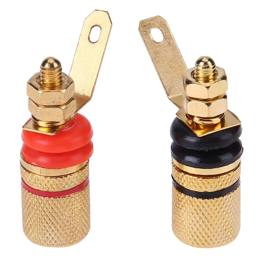 Vergoldete Lautsprecher-Terminal-Bindeklemmen als Bananenstecker-Steckdose in Gold - Bild 2