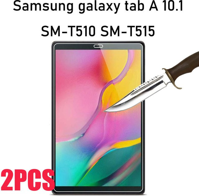 2 Stück Displayschutzfolie aus gehärtetem Glas für Samsung Galaxy Tab A 10.1 2019 T510 T515 SM-T510 SM-T515 10.5 SM-T580 T590, transparent und kratzfest - Bild 1