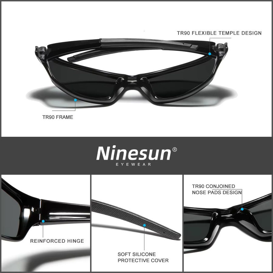 Ninesun Sonnenbrille, Herren, Vollrand, Schwarz, polarisiert - Bild 2