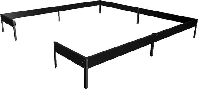 Halls Fundamentrahmen Qube+ für das Gewächshaus in Schwarz aus Stahl - Bild 1