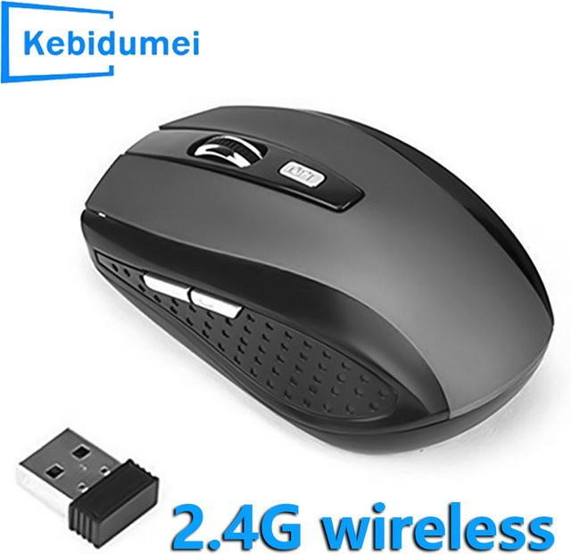 Kebidumei Ergonomische Drahtlose 2,4G Optische Maus in Schwarz mit USB-Adapter für Laptop, Tablet und Notebook - Bild 1