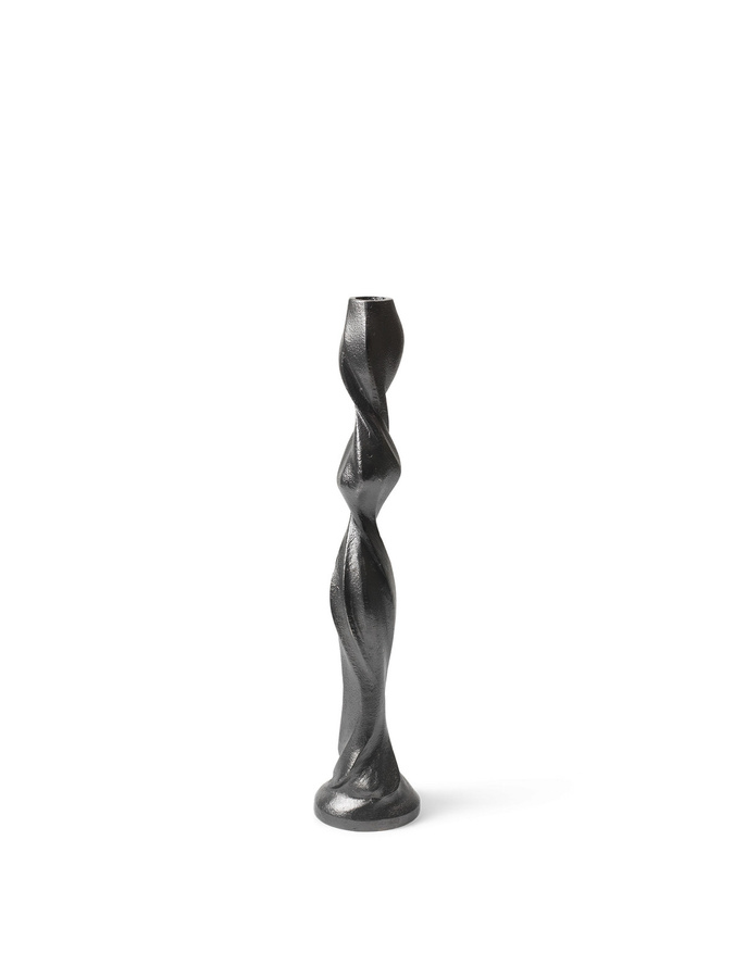 Ferm Living Gale Kerzenständer aus Aluminium in Schwarz, skulpturales Tabletop-Design - Bild 2