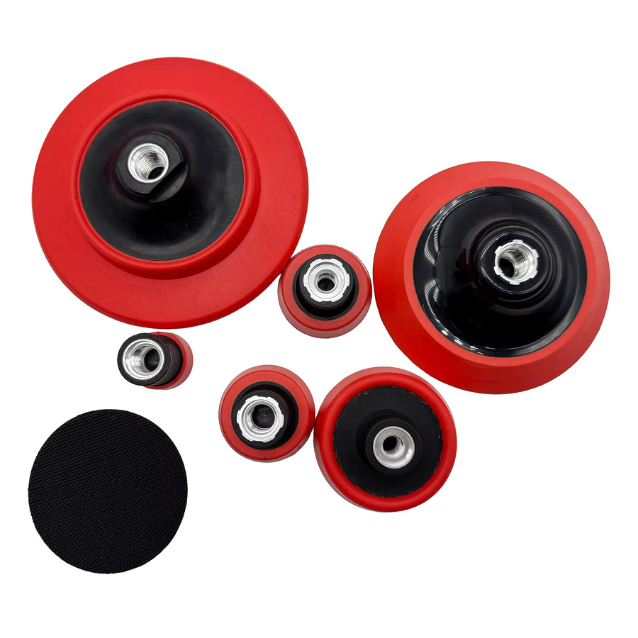 Rotes Polierpad Trägerplatte für Auto-Polierer und Schleifer in den Größen 30 mm, 50 mm, 75 mm, 125 mm und 150 mm - Bild 2