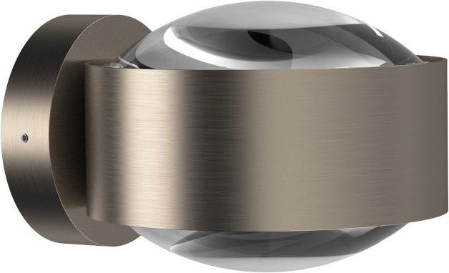 Top Light Puk Maxx Wandleuchte LED in Nickel matt mit transparenter Glaslinse und warmweißem Licht - Bild 1