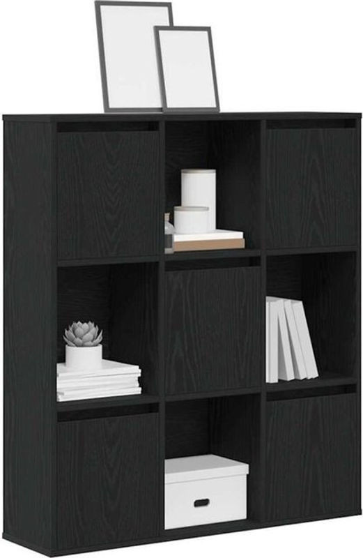 Vidaxl Bücherregal Modern Schwarz in Eichen-Optik aus Holzwerkstoff, B/T/H: 89 x 24 x 101,5 cm - Bild 1