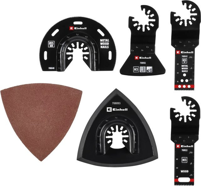 Einhell 17-teiliges Multifunktionswerkzeug-Zubehör-Set mit Bimetall-Sägeblättern und Schleifmittel in Schwarz - Bild 2