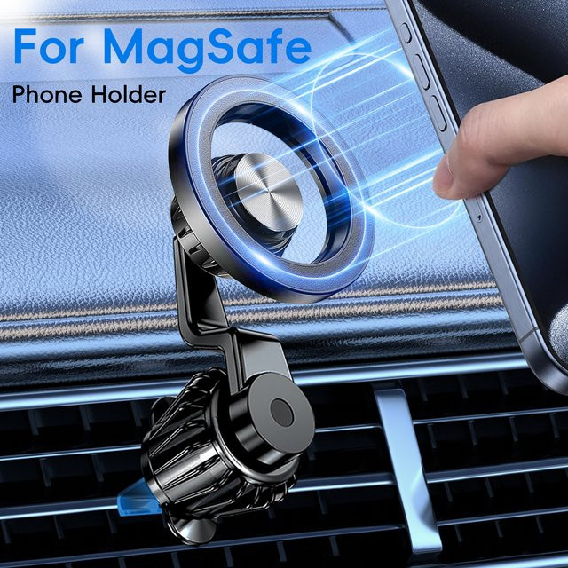 MagSafe-Autohalterung Magnetische Telefonhalterung in Schwarz mit Saugnapf, faltbar und einziehbar - Bild 1