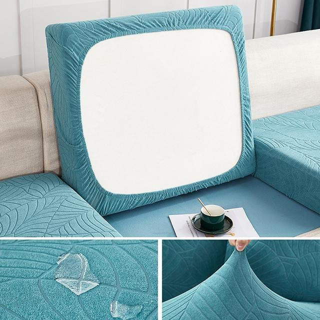 Wasserdichter L-förmiger Ecksofa-Schonbezug von BRHUIXUE in Blau, elastischer Jacquard-Bezug für Ecksesel und Wohnzimmer-Sofas, Größe S - Bild 1