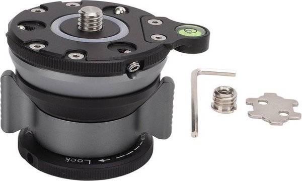 Nivellierbasis aus Aluminiumlegierung mit Wasserwaage und 1/4 und 3/8 Zoll Gewinde für Nikon Stativ