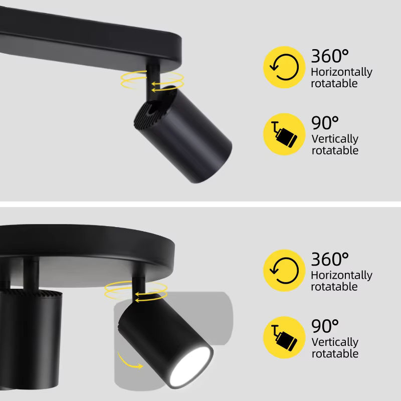 CHUANGYANG LED Deckenleuchte GU10, moderne Deckenstrahler aus Metall in Schwarz für Wohnzimmer und Flur, Warmweiß - Bild 3