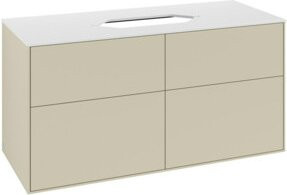 Villeroy & Boch Finion Waschtischunterschrank Weiß Lackiert mit Schubladen, B/T/H: 120 x 60,3 x 50,1 cm - Bild 1