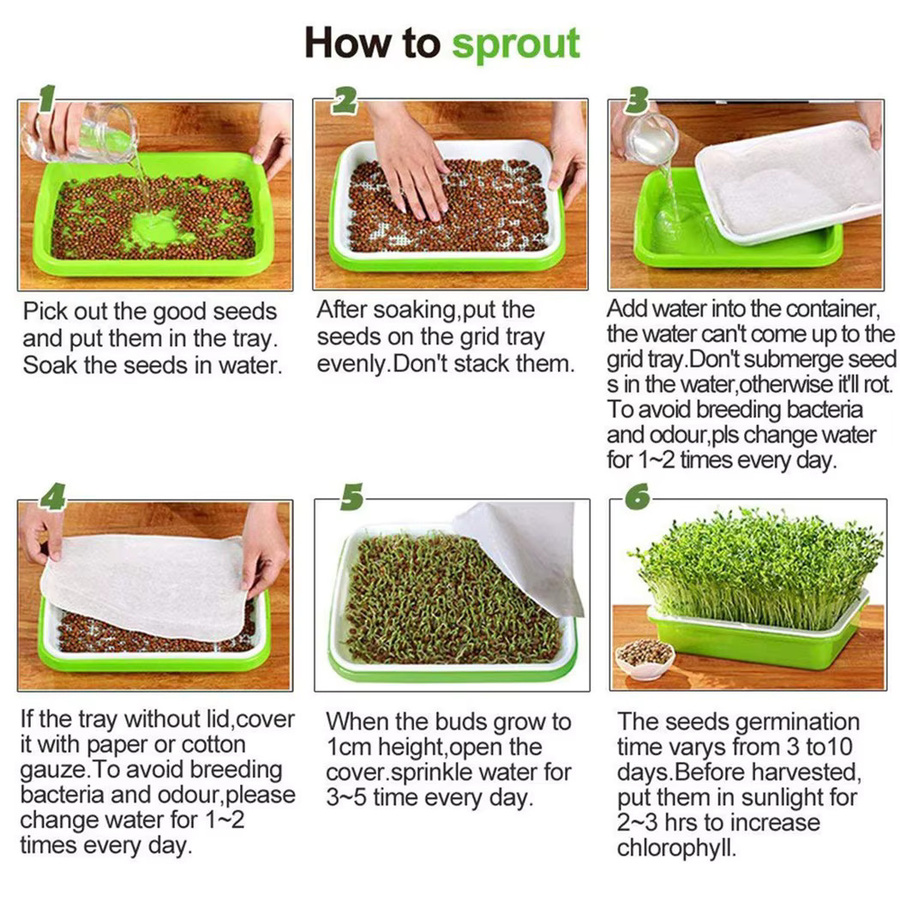 LEENKEA Microgreens Keimschale für Sprossen und Hydroponik im Gemüsegarten - Bild 3