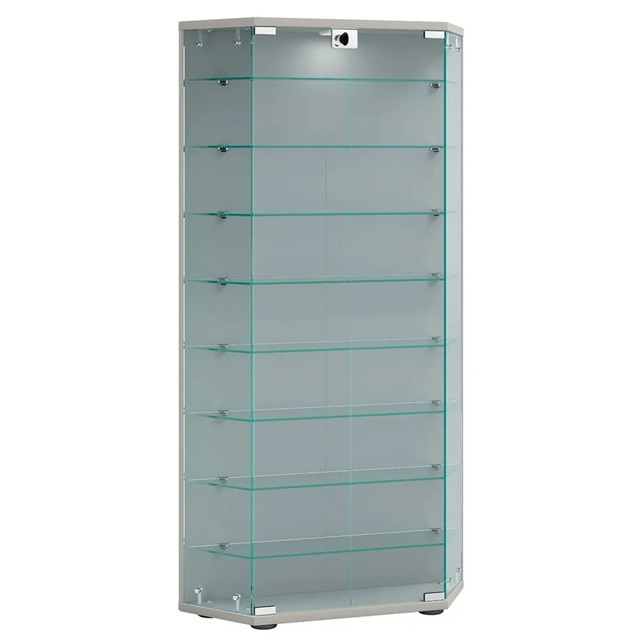 VCM Glasvitrine Cenila XL in Silber mit ESG-Sicherheitsglas, H x B x T: 114 x 83 x 17 cm - Bild 2